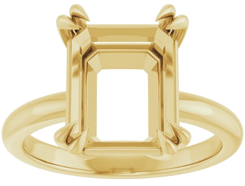 Sužadėtuvių Žiedas „Double Claw-Prong Solitaire“ 14k yellow gold Emerald 11mm x 9mm (3)