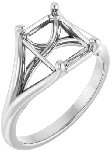 Sužadėtuvių Žiedas „Solitaire“ 14k white gold Emerald 9mm x 7mm (1)