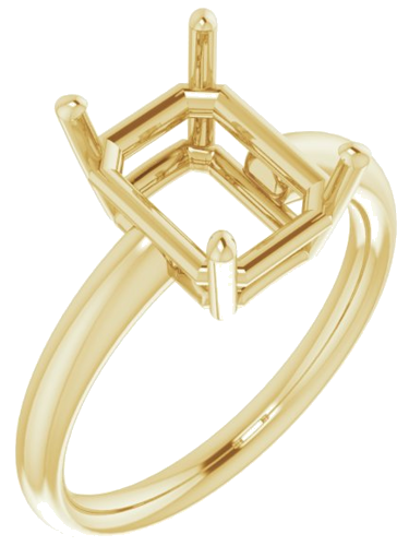 Sužadėtuvių Žiedas „Solitaire“ 585 Geltonojo Aukso Emerald 10mm x 8mm (1)