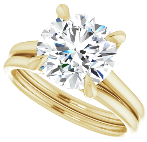 Sužadėtuvių Žiedas „Solitaire“ 585 Geltonojo Aukso Round 9.4mm (10)