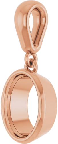 Pakabukas „Bezel-Set“ 585 Rožinis Aukso Oval 8mm x 6mm (2)