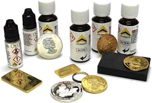 Liquid set for determining the fineness of gold, silver and platinum products (2)