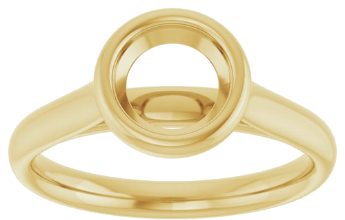 14K Yellow  6.5 mm Round Solitaire Engagement Ring Mounting (3)