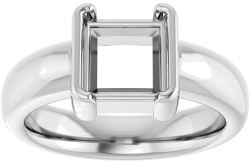 Sužadėtuvių Žiedas „Half-Bezel Solitaire“ 14k white gold Square 7mm (3)