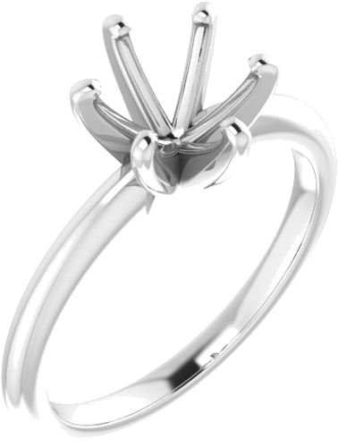 Platinum  7.4 mm Round Solitaire Engagement Ring Mounting (1)