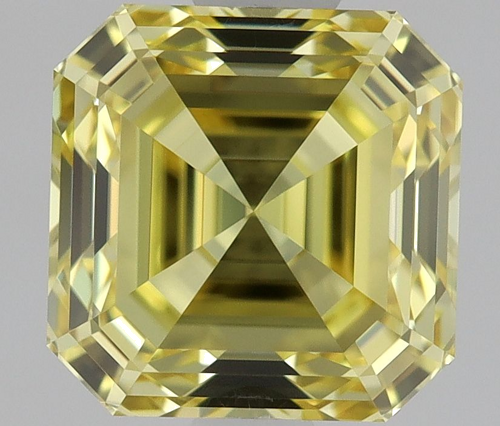 1.16 carat Fancy Vivid Yellow-IF Natūralus Asscher Deimantas (1)