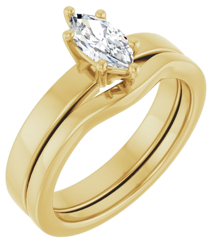14K Yellow 8x4 mm Marquise Solitaire Engagement Ring Mounting (6)