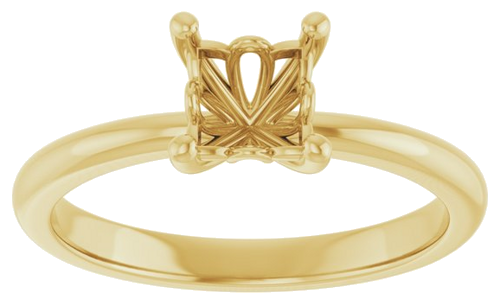 Sužadėtuvių Žiedas 14k yellow gold Square 5mm (3)