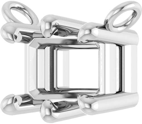 Pakabukas „Emerald 6-Prong“ 585 Baltojo Aukso Emerald 6mm x 4mm (2)