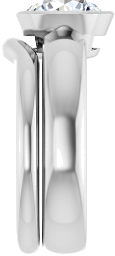 Sužadėtuvių Žiedas „Bezel-Set Solitaire“ 585 Baltojo Aukso Round 8mm (9)