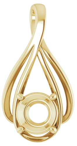14K Yellow  8 mm Round Pendant Mounting (1)
