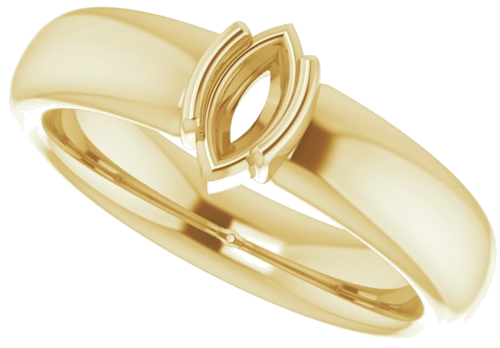Sužadėtuvių Žiedas „Half-Bezel Solitaire“ 14k yellow gold Marquise 7mm x 3.5mm (5)