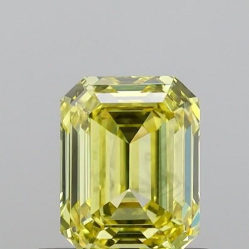 0.6 carat Fancy Intense Yellow-SI1 Natūralus Emerald Deimantas (1)