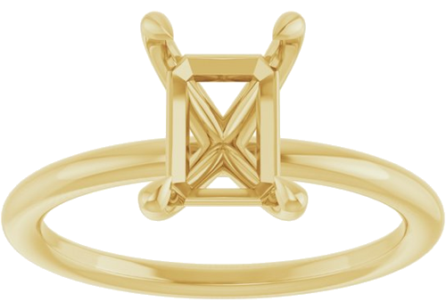 Sužadėtuvių Žiedas „Claw-Prong Solitaire“ 14k yellow gold Emerald 8mm x 6mm (3)