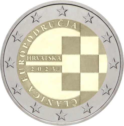 2023 Хорватия Член ЕС монета 2 евро BU карта (2)