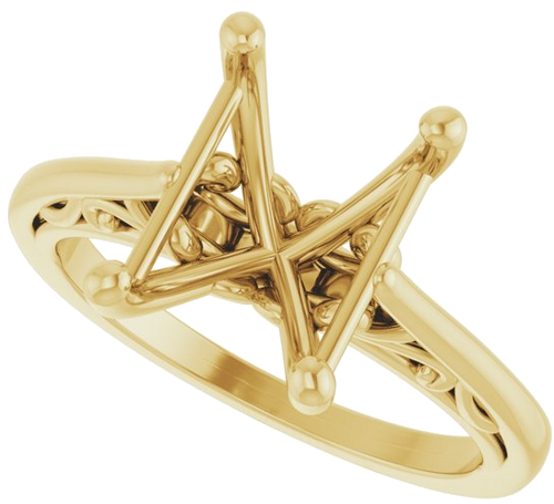 Sužadėtuvių Žiedas „Solitaire“ 585 Geltonojo Aukso Emerald 10mm x 8mm (5)