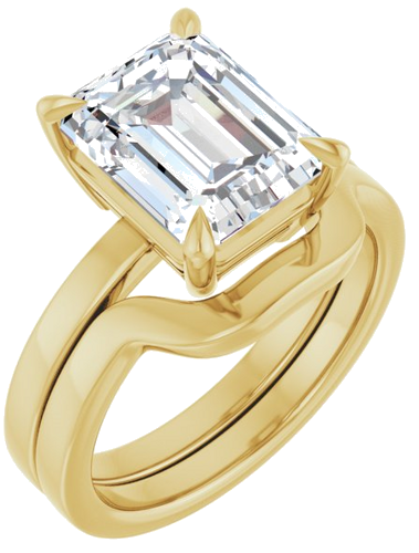 Sužadėtuvių Žiedas „Claw-Prong Solitaire“ 14k yellow gold Emerald 10mm x 8mm (6)
