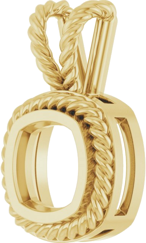 Pakabukas „Rope Bezel-Set Solitaire“ 14k yellow gold Cushion 6mm (2)