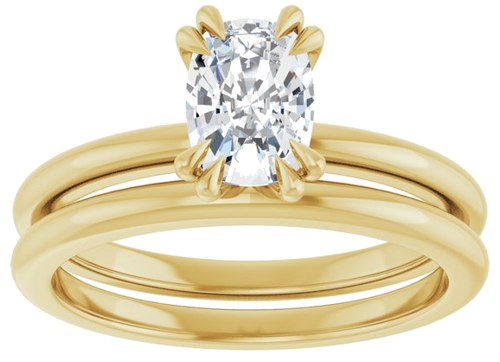Sužadėtuvių Žiedas „Double Claw-Prong“ 14k yellow gold Elongated Cushion 7mm x 5mm (8)