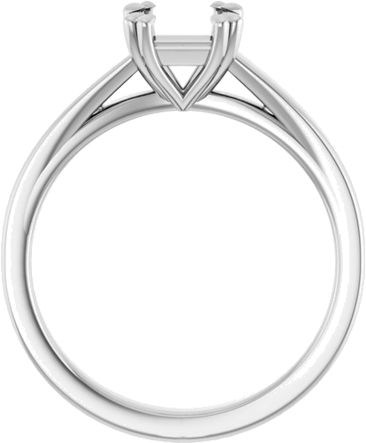 Platinum 5.5x5.5 mm Square Engagement Ring Mounting (2)