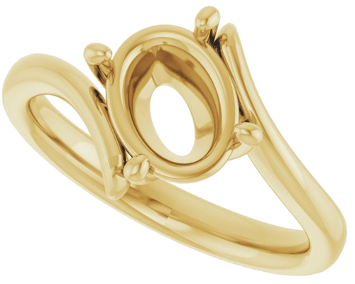 Sužadėtuvių Žiedas „Solitaire Bypass“ 10k yellow gold Oval 9mm x 7mm (5)