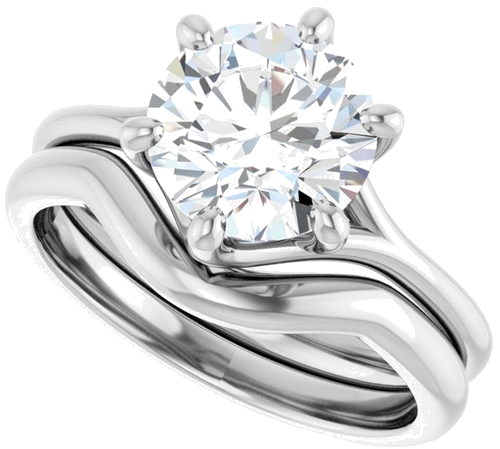 Sužadėtuvių Žiedas „Solitaire“ 14k white gold Round 8.2mm (10)