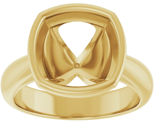 Sužadėtuvių Žiedas „Bezel-Set Solitaire“ 14k yellow gold Cushion 10mm (3)