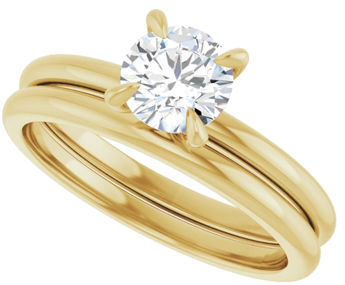 Sužadėtuvių Žiedas „Solitaire“ 10k yellow gold Round 5.8mm (10)
