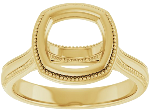Sužadėtuvių Žiedas „Bezel-Set Solitaire“ 14k yellow gold Cushion 7.5mm (3)