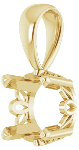 Pakabukas „Round 4-Prong Scroll Setting®“ 14k yellow gold Round 6mm (2)