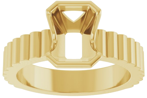 Sužadėtuvių Žiedas „Half-Bezel Solitaire“ 14k yellow gold Emerald 8mm x 6mm (3)