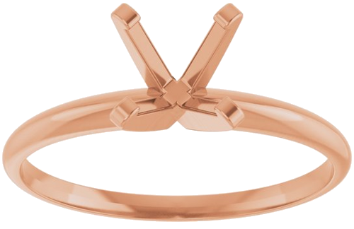14K Rose 6.5 mm Round Ultra-Lightweight Solitaire Engagement Ring Mounting (3)