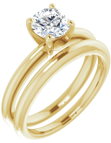 14K Yellow  6 mm Round Solitaire Engagement Ring Mounting (6)