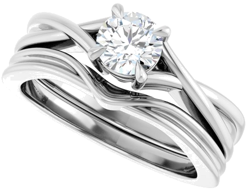 Sužadėtuvių Žiedas „Claw-Prong Solitaire“ 14k white gold Round 5.2mm (10)