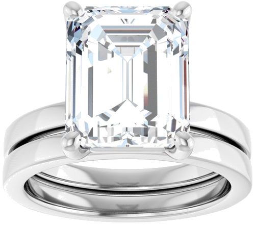 Sužadėtuvių Žiedas „Solitaire“ 14k white gold Emerald 11mm x 9mm (8)
