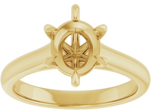 Sužadėtuvių Žiedas „Claw-Prong“ 14k yellow gold Oval 9mm x 7mm (3)