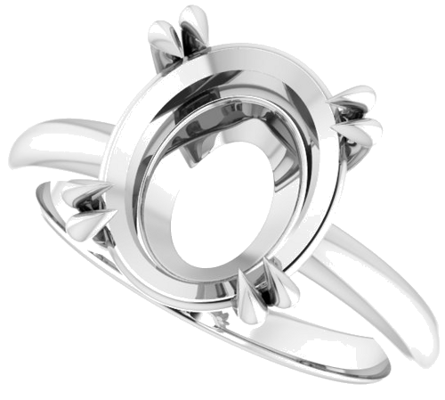 Sužadėtuvių Žiedas „Double Claw-Prong Solitaire“ 14k white gold Oval 12mm x 10mm (5)
