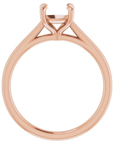14K Rose  6 mm Cushion Solitaire Engagement Ring Mounting (2)