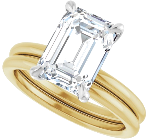 Sužadėtuvių Žiedas „Claw-Prong Solitaire“ 14k yellow/white gold Emerald 10mm x 7mm (10)
