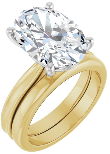Sužadėtuvių Žiedas 14k yellow/white gold Oval 14mm x 10mm (6)