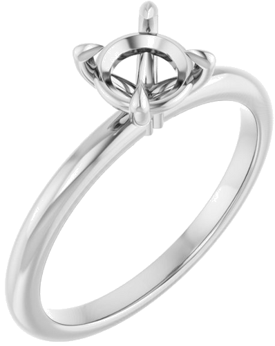 Platinum 6 mm Round Solitaire Engagement Ring Mounting (1)