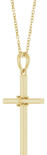 Pakabukas „Cross“ 14k yellow gold Round 3mm (2)