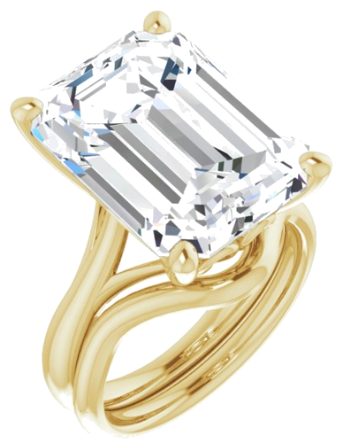 Sužadėtuvių Žiedas „Solitaire“ 14k yellow gold Emerald 16mm x 12mm (6)