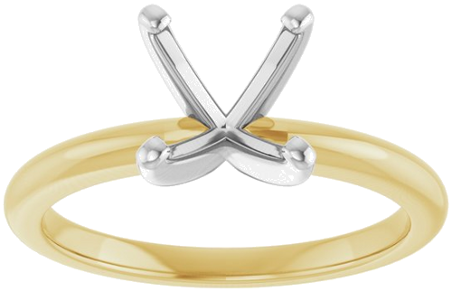 14K Yellow   Platinum 8 mm Round Solitaire Engagement Ring Mounting (3)