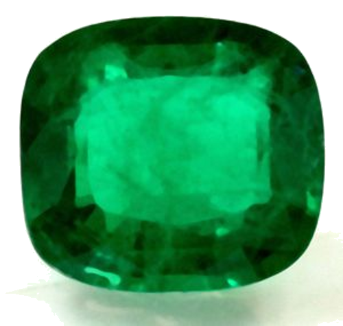 0.9 carat GREEN Cushion Smaragdas (1)