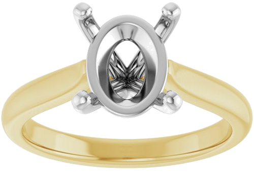 Sužadėtuvių Žiedas 14k yellow/white gold Oval 10mm x 8mm (3)