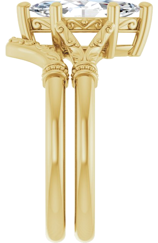Sužadėtuvių Žiedas „Sculptural“ 10k yellow gold Marquise 12mm x 6mm (9)