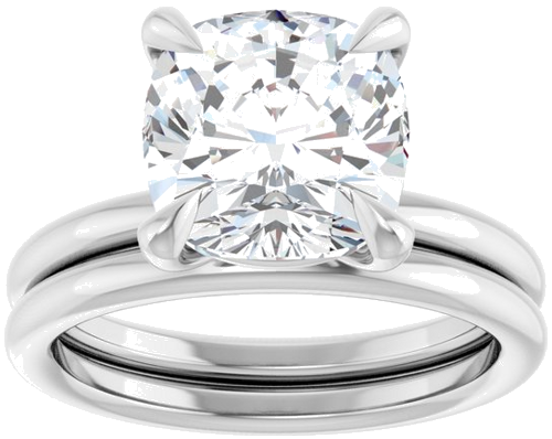 Sužadėtuvių Žiedas „Claw-Prong Solitaire“ 14k white gold Cushion 9mm (8)