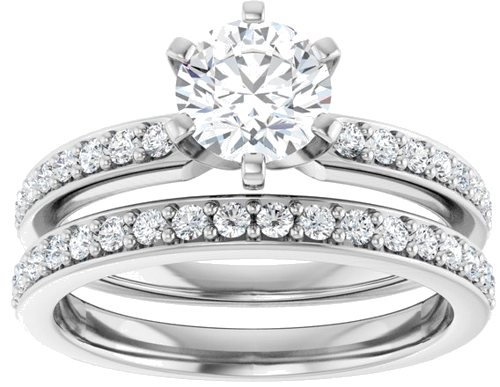 Sužadėtuvių Žiedas „Solitaire“ 14k white gold Round 6mm (8)