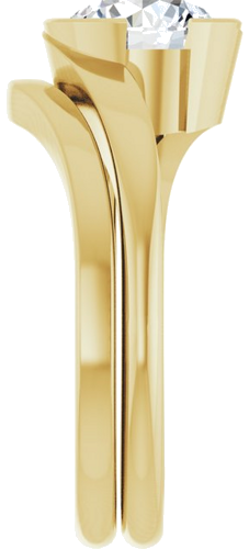 Sužadėtuvių Žiedas „Half-Bezel Solitaire“ 14k yellow gold Round 7.4mm (9)